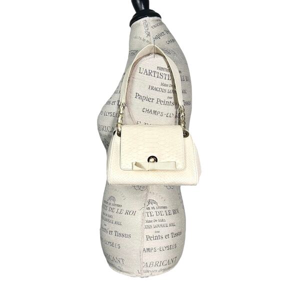 Banana Republic | Women | Vintage Cream Cow Leather Snake Textured Mini Handbag - Picture 2 of 16